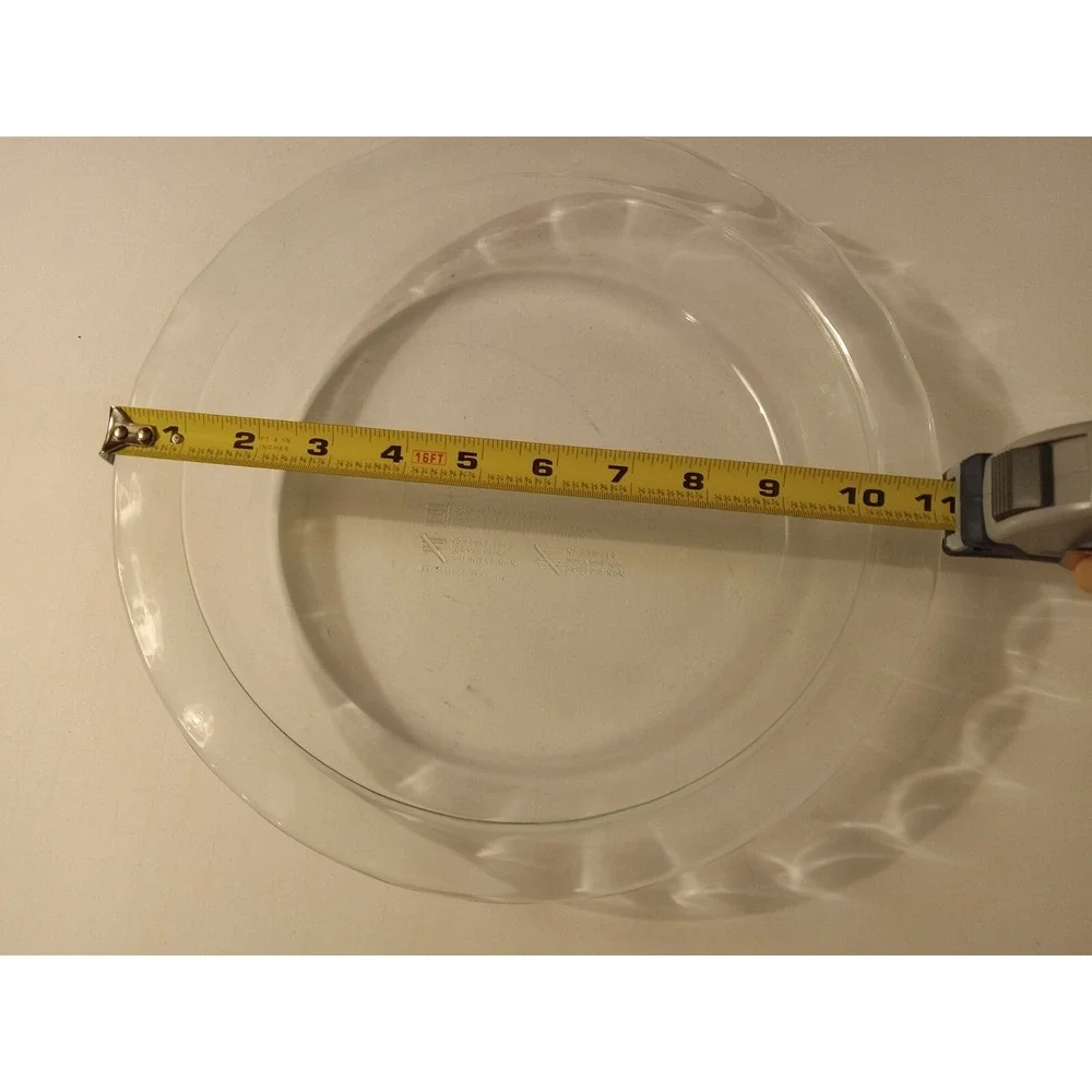 Pyrex Vintage Scalloped Rim Glass Pie Plate Dish C209 9.5in Clear Round